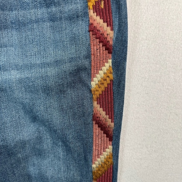 Driftwood Jeans Womens 27 Blue Jackie Skinny High Rise Medium Wash Embroidered - Picture 11 of 12